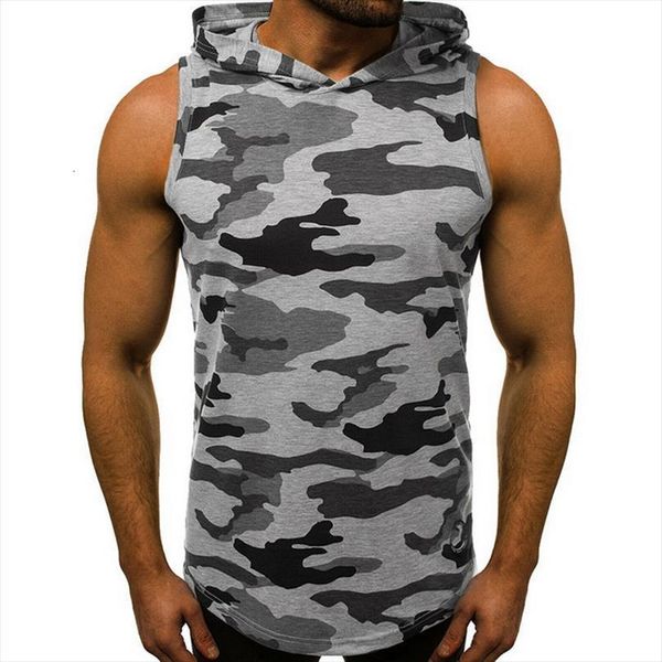 

men tank gym clothing musculation mens fitness hooded bodybuilding workout singlet sleeveless shirt hombre, White;black