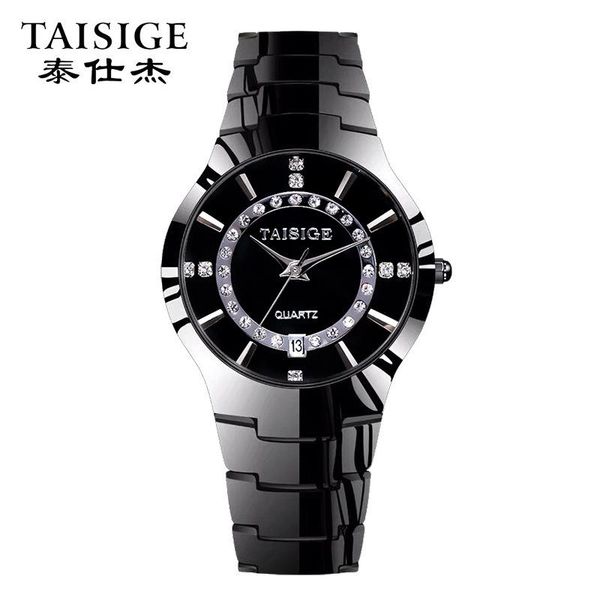 

wristwatches business watch tungsten steel men's round sports leisure clock women watches luxury fashion, Slivery;brown