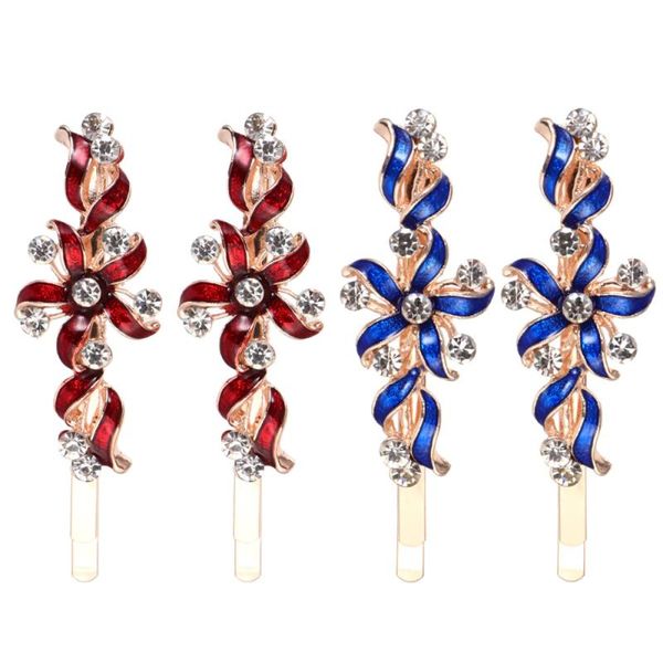 

hair clips 2 pairs flower hairpins barrettes alloy clip bobby pin headdress