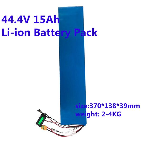 Şarj Edilebilir 44.4 V 15Ah Lityum İyon Batarya BMS 12S 18650 Li-Ion Hücre E-Longboard Kaykay Surfboard + 2A Şarj