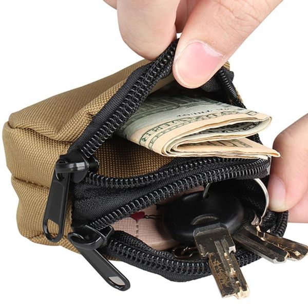 

outdoor camping hiking small purse organizer molle pouch zipper waist bag key coin bags