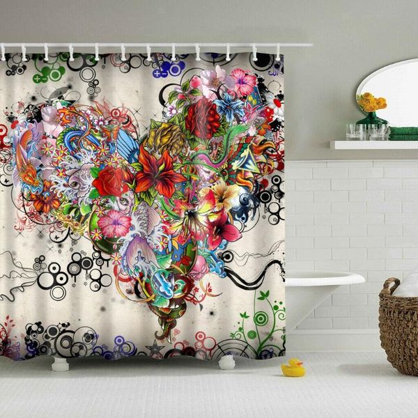 

shower curtains heart pattern home decorations curtain set with 12 hooks