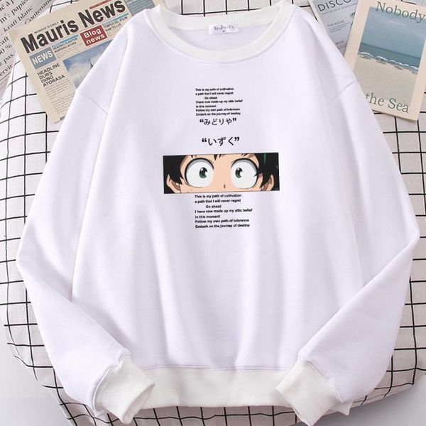 

men's hoodies & sweatshirts thick fashion sportwear black letter midoriya izuku academia print mens warm comfortable men's hoody ov