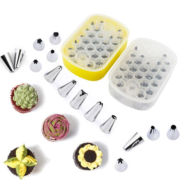 

baking & pastry tools 27 pieces / set plastic coupler cake decorating tool stainless steel icing nozzle mouth