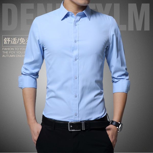 

luxury light business shirt men's spring and summer new long sleeve professional dress white, White;black