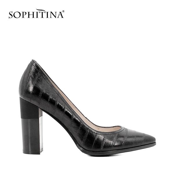 SOPHITINA Marke Echtes Leder Frauen Pumps Sexy Spitzschuh Klassische Super High Heel Kleid Schuh Elegante Hochzeit Party Dame D17 210513