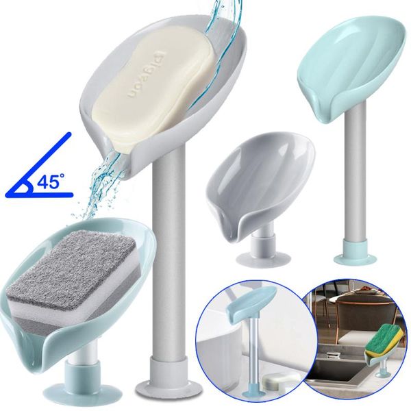 

soap dishes leaf shape holder drain rack box shower drainage sponge standing storage plate tray bathroom supplies