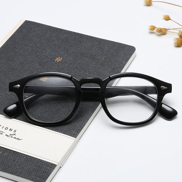 

fashion sunglasses frames square flat mirror student anti-blue light glasses frame art retro men and women decorative, Black
