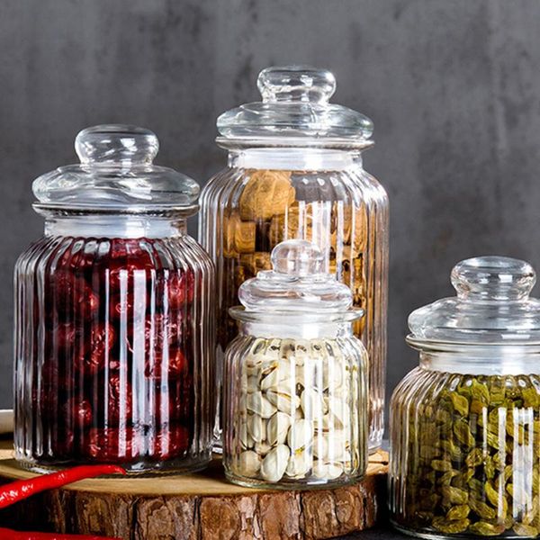 

storage bottles & jars honey fruit sauce glass bottle grain tea containers pickle sealed food organizer can with lid