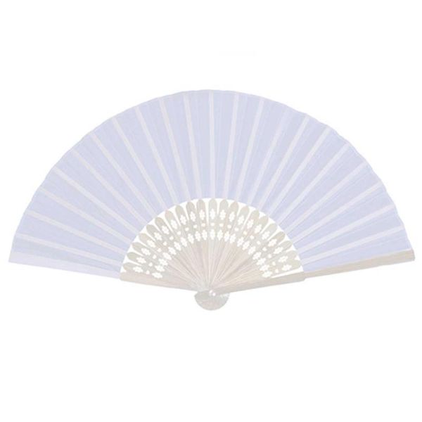 

other home decor 24 pcs/lot white folding elegant silk hand fan with gift bag wedding & party 21cm