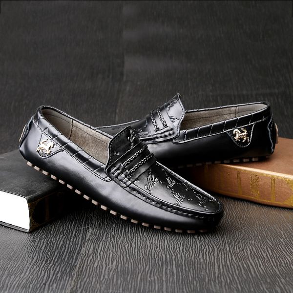 

mens shoes fashion casual shoes leather shoes korean mens soft, Black