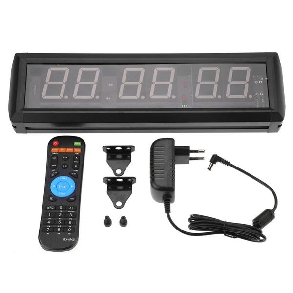 

timers eu plug 220v aluminum blue / green 2.3'' programmable led interval timer big satch home gym fitness clock desk decor