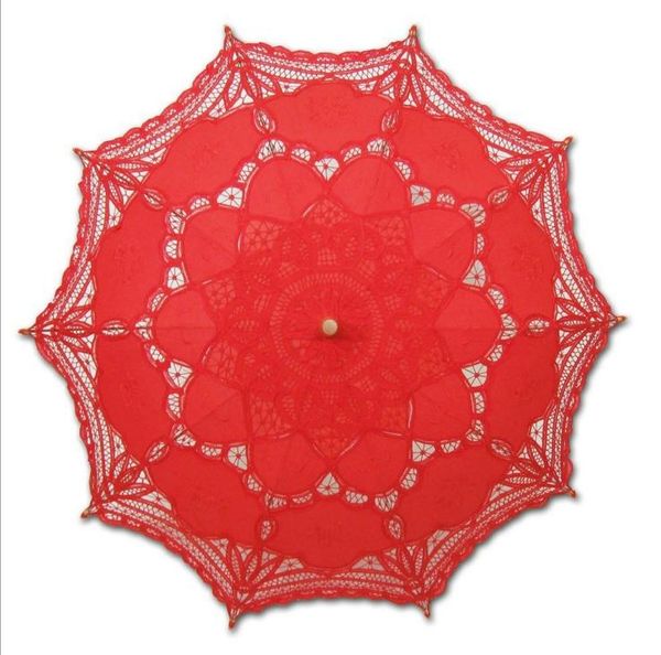 

other accessories lace sun umbrella cotton embroidery parasol wedding decorations multi color, White