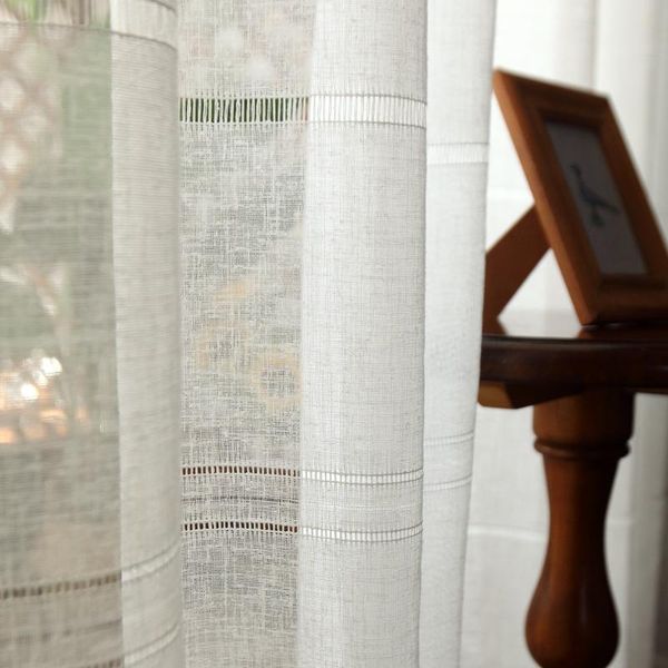 

curtain & drapes cotton linen hollow tulle curtains for bedroom window living room sheer blinds custom made