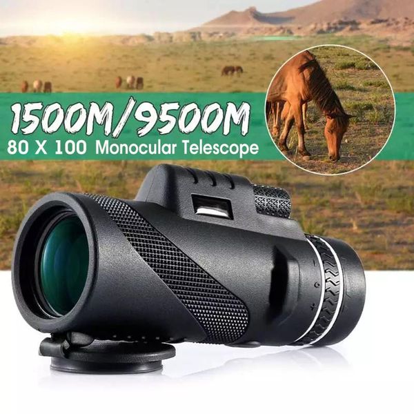 

telescope & binoculars monocular 80x100 zoom great handheld lll night vision military hd professional hunting