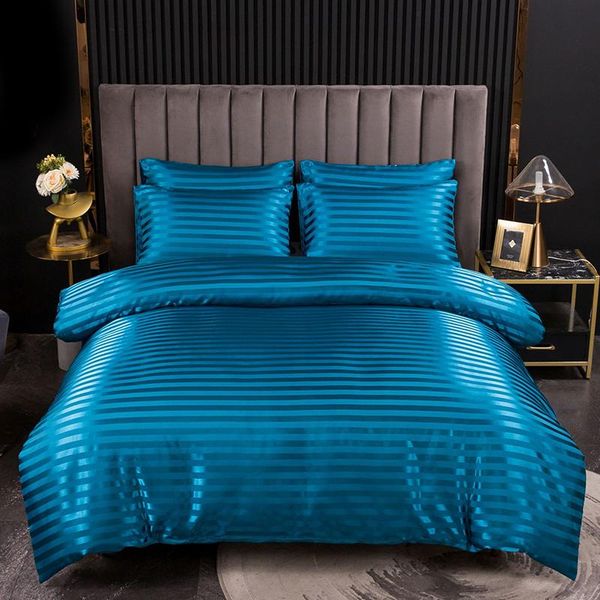 

bedding sets euro set luxury winter duvet cover single double  king size 240x220 geometric satin stripe couple quilt covers
