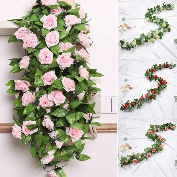 

simulation fake flower rose vine wall hanging orchid basket living room balcony home decor decorative flowers & wreaths