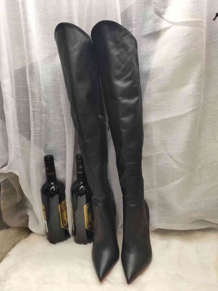 

boots arrival black soft matte leather winter women over knee size 34-45 5v6f