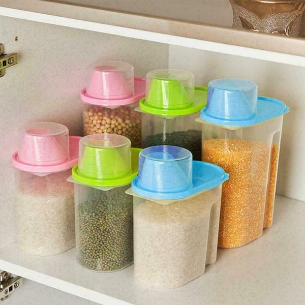 

storage bottles & jars 1.9/2.5l transparent multifunctional practical convenient durable food grain dispenser box case sealing can container