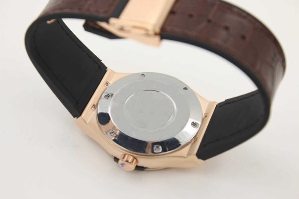 lmjli - HBP низкоценсионные кварцевые движения 41 мм полная фурка белый циферблат мужские часы Brown Leather Band Mens часов