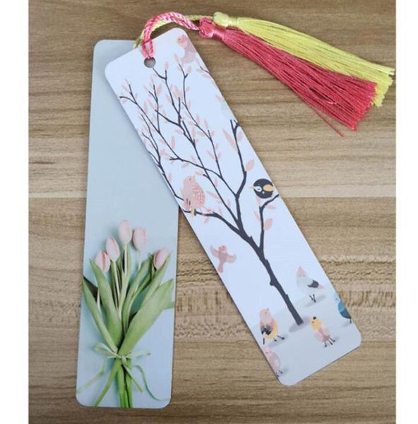 2021 Bookmark Sublimation DIY White Blank Metal Bookmarks Cartões de Mensagem Notas do Livro Paper Página Titular para livros School Office Material