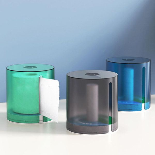 

frosted translucent tissue box napkin holder cover home office storage bathroom roll paper tube kitchen accessories boxes & napkins