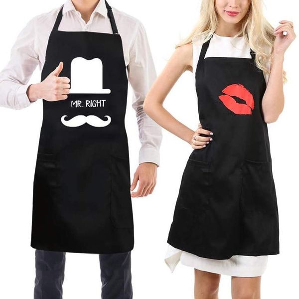 

2pc parent the family kitchen lovely print linen aprons apron cooking for woman men chef waiter cafe shop