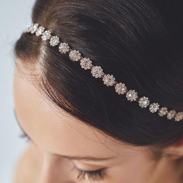 

headpieces wedding headband diamond hair jewelry flowers bride accessories bijoux cheveux mariage, Silver