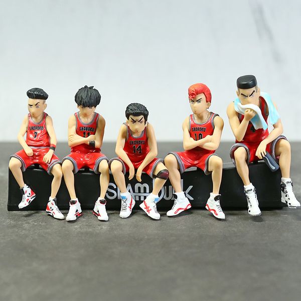 

Slam Dunk Hanamichi Sakuragi Kaede Rukawa Miyagi Ryota Hisashi Mitsui Akagi Takenori Sitting Ver PVC Figure Toy Decoration Doll