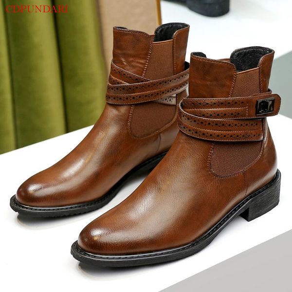 

boots round toe ankle for women low heels ladies autumn winter short party shoes woman bottines femme black brown
