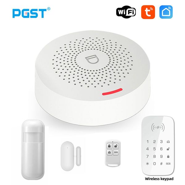 PGST PW150 TUYA WIFI Sistema de Alarme Sem Fio Security Assaltante Smart Home App Control com Pir Motion Sensor
