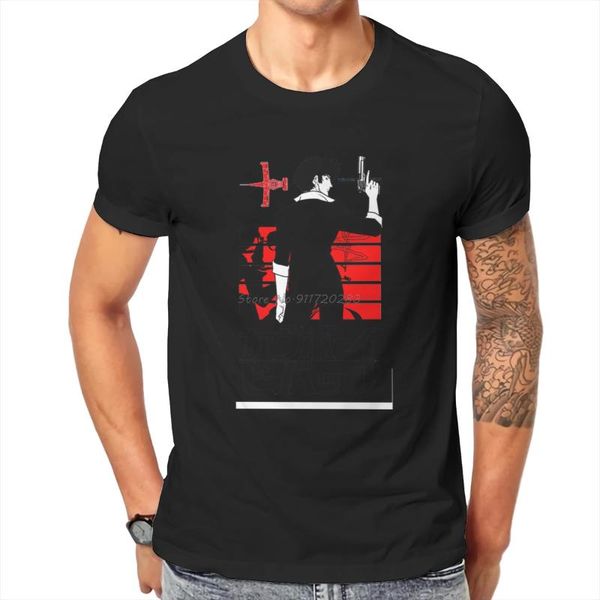 

men's t-shirts cowboy bebop anime gun tshirt black for men t shirt casual tees harajuku streetwear, White;black