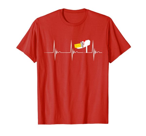 

post mailbox heartbeat carrier postman ekg pulseline t-shirt, White;black