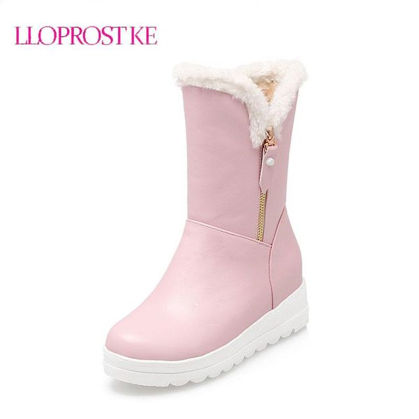 

boots lloprost ke women ankle shoes cute snow round toe flat with winter lyz006, Black