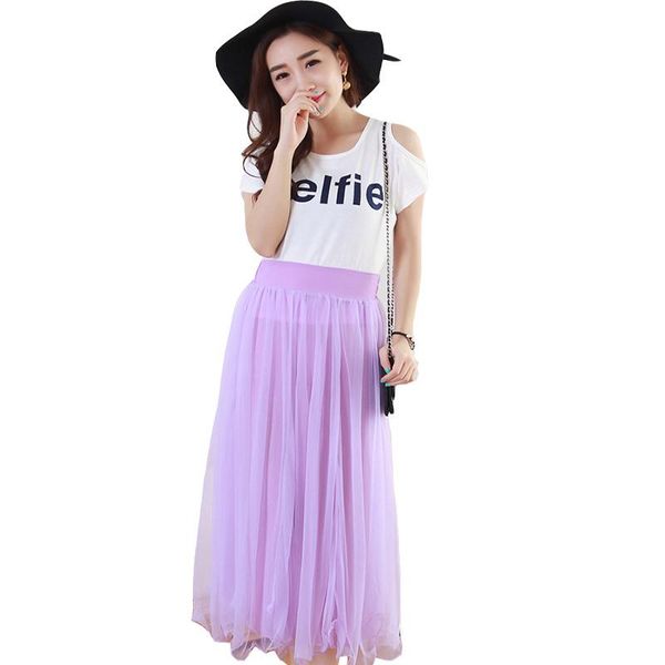 

skirts zuolunouba 2021 summer fashion ladies chiffon mesh half skirt korean version of the ruffled pleated women beach skir, Black