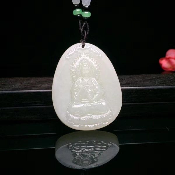 

lockets exquisite hetian jade guanyin pendant h93#, Silver