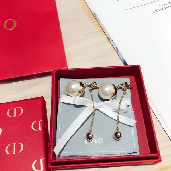 

big pearl long earrings family net red earrings female, Silver