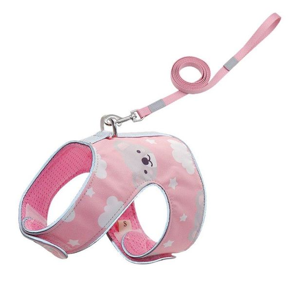 

dog collars & leashes cat adjustable harness vest reflective anti-strike chest strap traction walking lead leash for puppy dogs collar polye