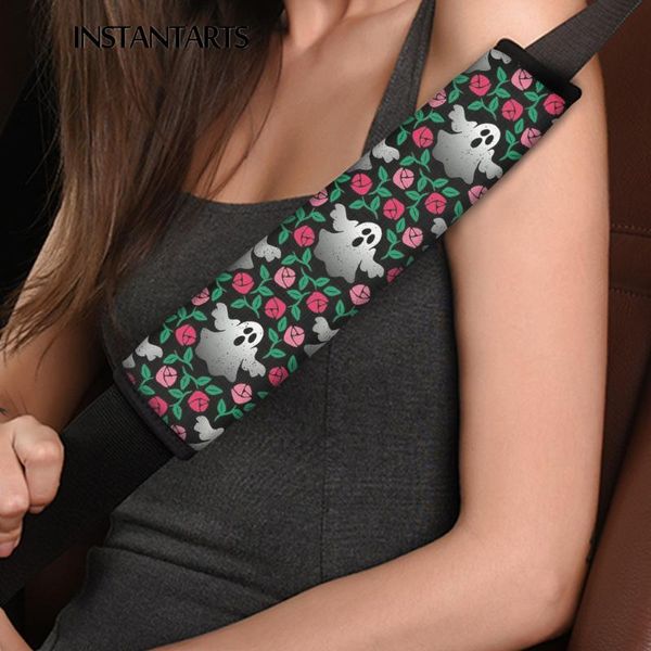 

safety belts & accessories instantarts happy halloween print set of 2 car seatbelt shoulder pad soft universal seat belt pads bag