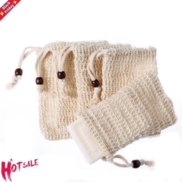 

pack natural sisal soap bag exfoliating saver pouch holder gift wrap