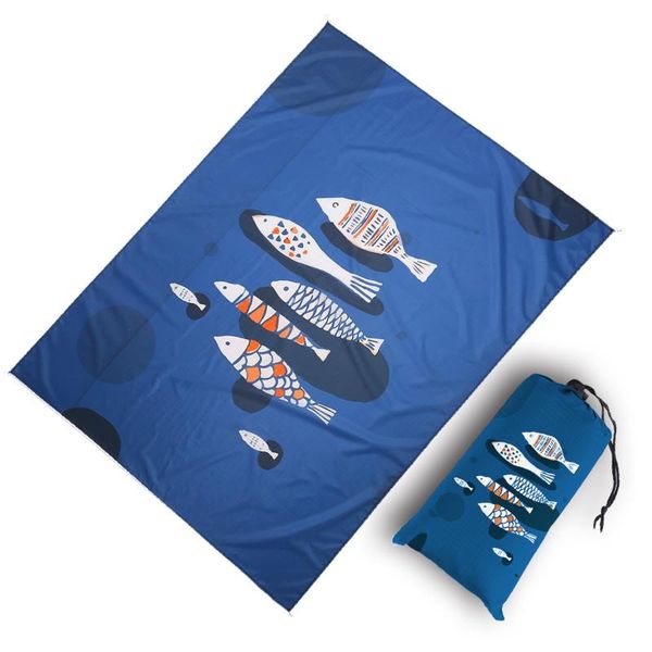 

outdoor pads beach blanket, lightweight waterproof mat with 4 stakes,portable pocket picnic for travel, camping, hiking