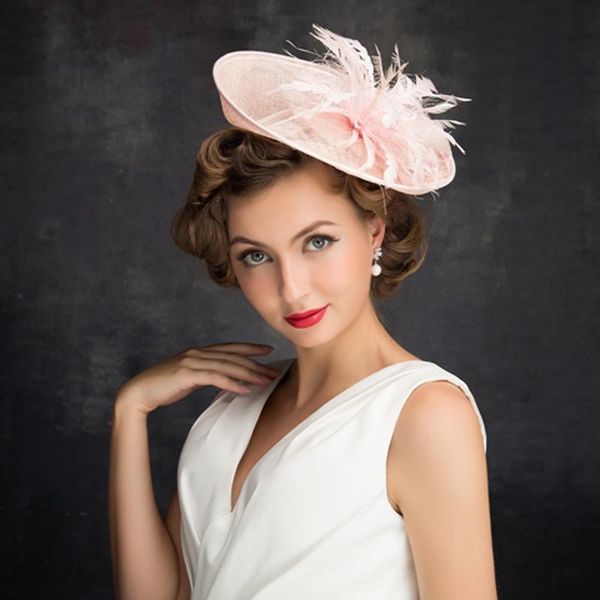 

stingy brim hats 100% linen small hat summer women caps black vintage fascinator ladies cocktail fashion m92, Blue;gray