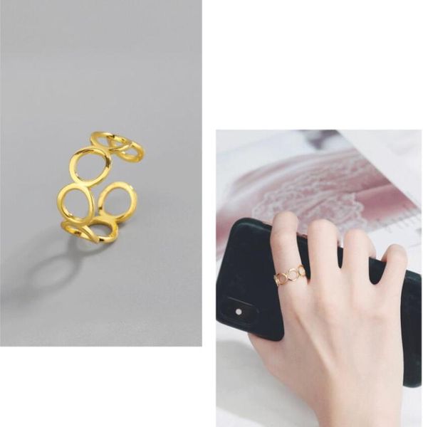 

wedding rings jisensp 2021 ins simple fashion multi circle opening geometric finger bohemian jewelry for women birthday gift, Slivery;golden