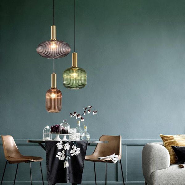 

pendant lamps postmodernism simple colored glass lights bedroom hanging lamp dining room furniture living decor e27 led