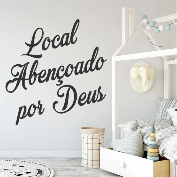 

wall stickers local abenÃ§oado por deus portuguese quotes wallpaper for livingroom bedroom decoration decals mural ru2243