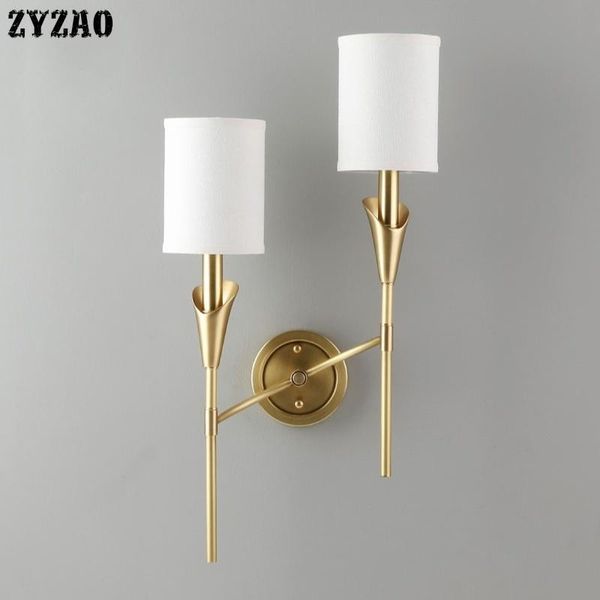 

wall lamp american modern simple designer aisle corridor bedroom light living room home deco bathroom fabric wandlamp