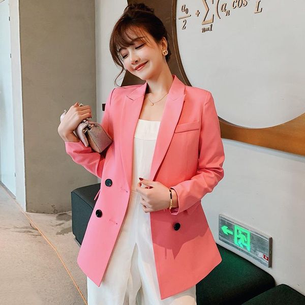 

women's suits & blazers single suit 2021 autumn and winter casual fashion solid color jacket slim long-sleeved temperament wild, White;black