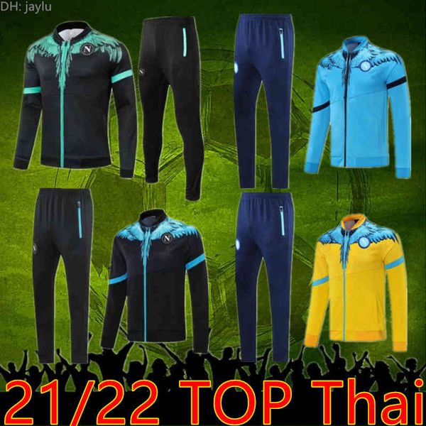 

22 2021 napoli hamsik insigne callejon zielinski soccer jacket tracksuit 2122 ssc naples maillot de foot training suit chandal, Black