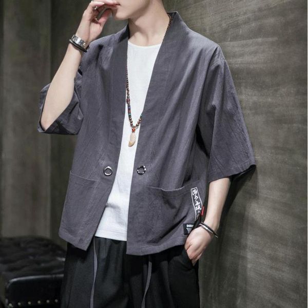 

5xl japan style shirt men chinese kimono arrival japanese streetwear plus size clothing harajuku xxxxxl men's casual shirts, White;black