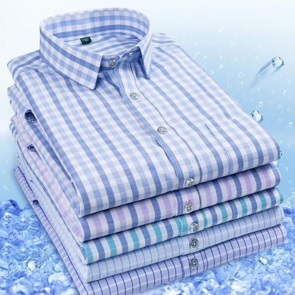 

men's casual shirts plaid shirt summer short-sleeved blue business middle-aged half-sleeved tooling, White;black
